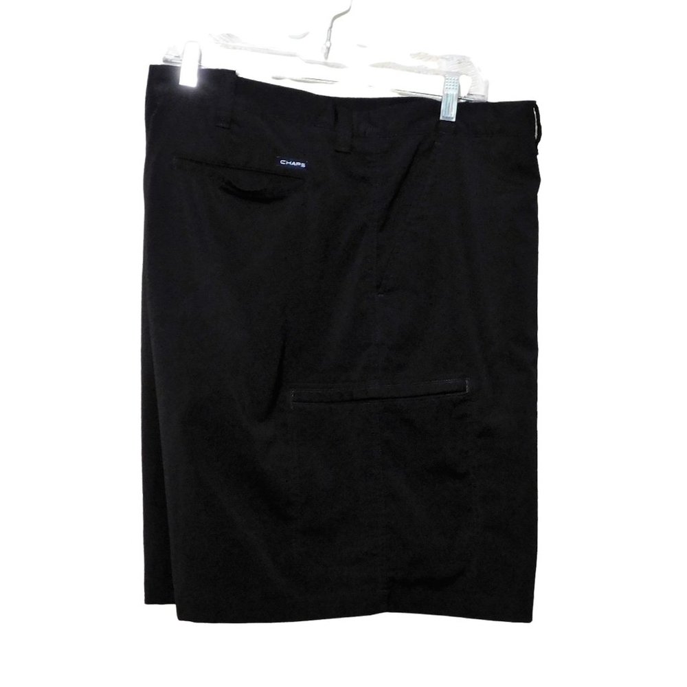 Chaps Golf Shorts 50B Actual W52 Black Flat Front Big & Tall Polyester Blend
